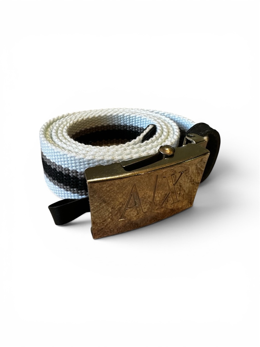 A|X Woven Web Belt with Silver Buckle - White, Tan, Black